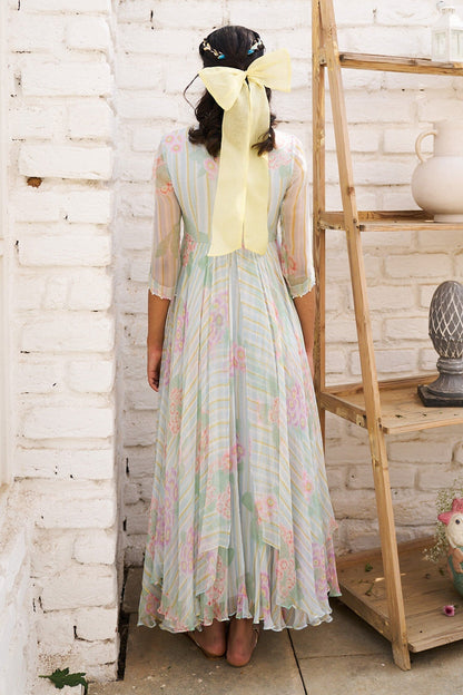 Blue Chiffon Designer Dress – High Demand