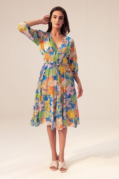 Blue Cotton Designer Dress – Limited Drop