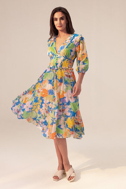 Blue Cotton Designer Dress – Limited Drop