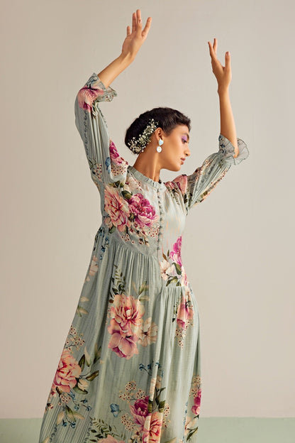 Blue Cotton Designer Dress – Chic Statement