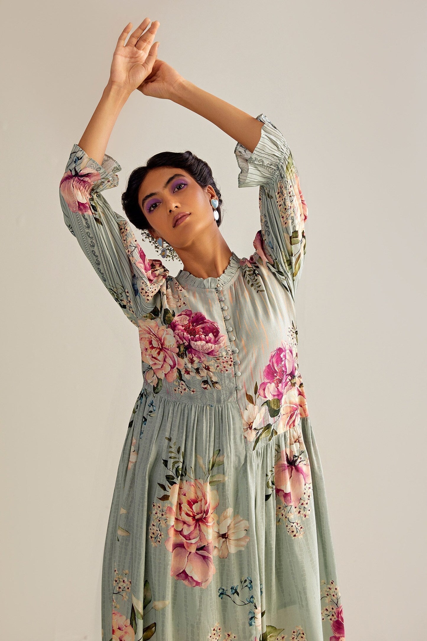 Blue Cotton Designer Dress – Chic Statement