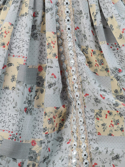 Blue Georgette Designer Dress – Chic Statement