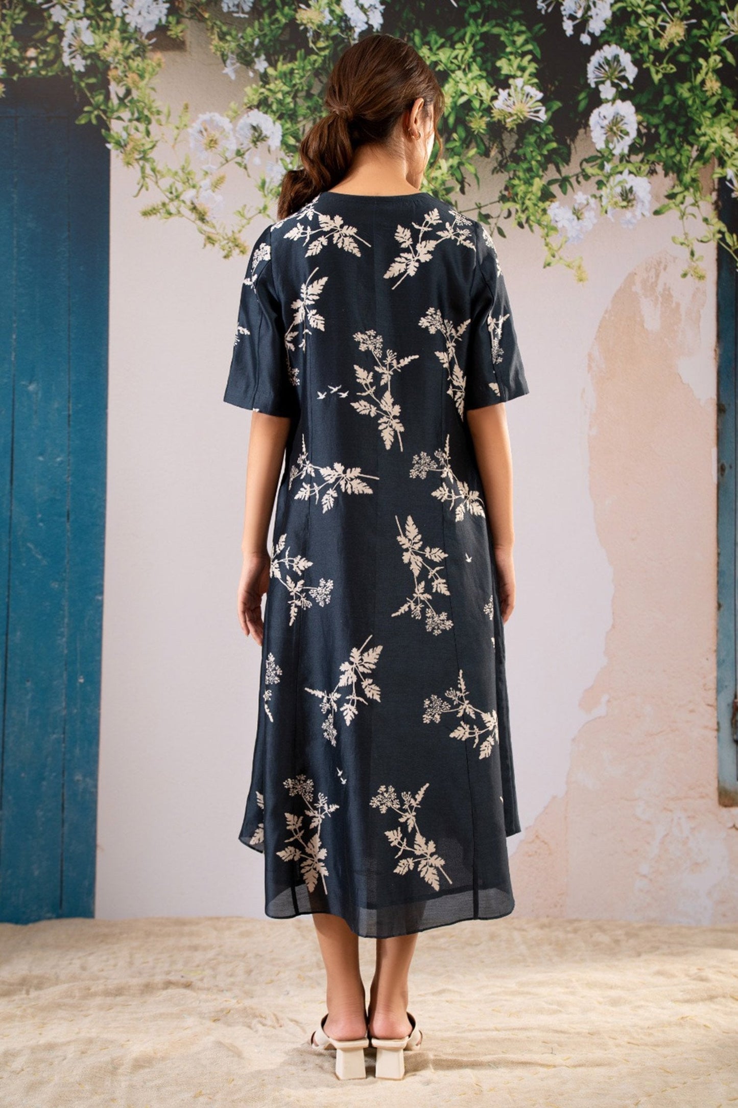 Blue Silk Designer Dress – Royal Classic