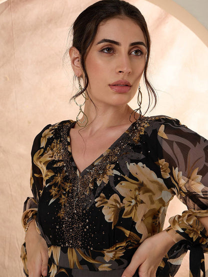 Floral Chiffon Designer Dress – Everyday Luxe