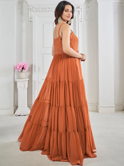 Floral Georgette Designer Dress – Urban Luxe