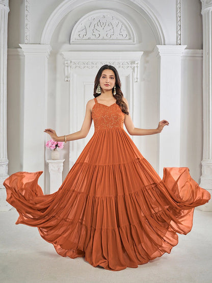 Floral Georgette Designer Dress – Urban Luxe