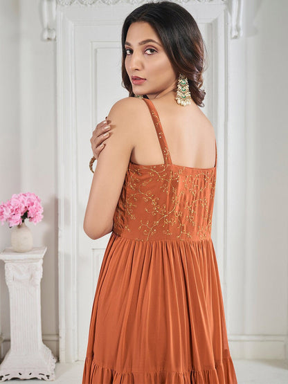 Floral Georgette Designer Dress – Urban Luxe