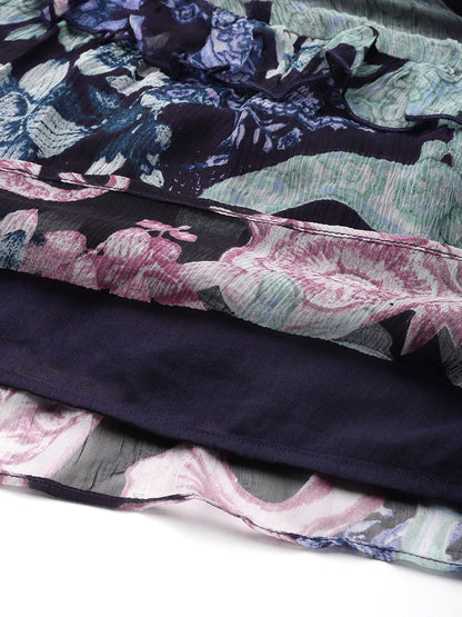 Floral Chiffon Designer Dress – Festive Favorite