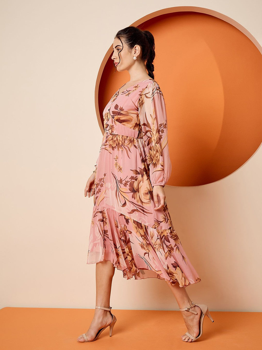 Floral Chiffon Designer Dress – High Demand