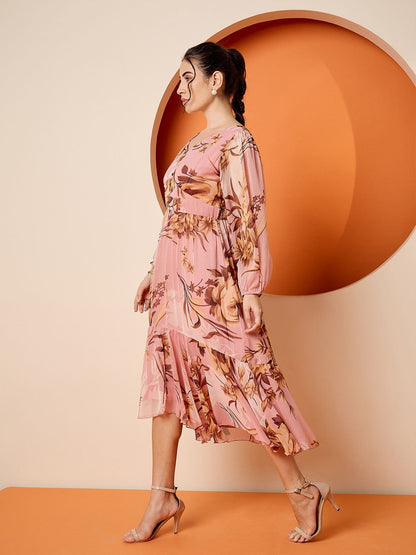 Floral Chiffon Designer Dress – High Demand