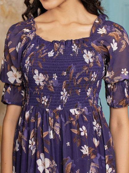 Floral Georgette Designer Dress – Style Icon