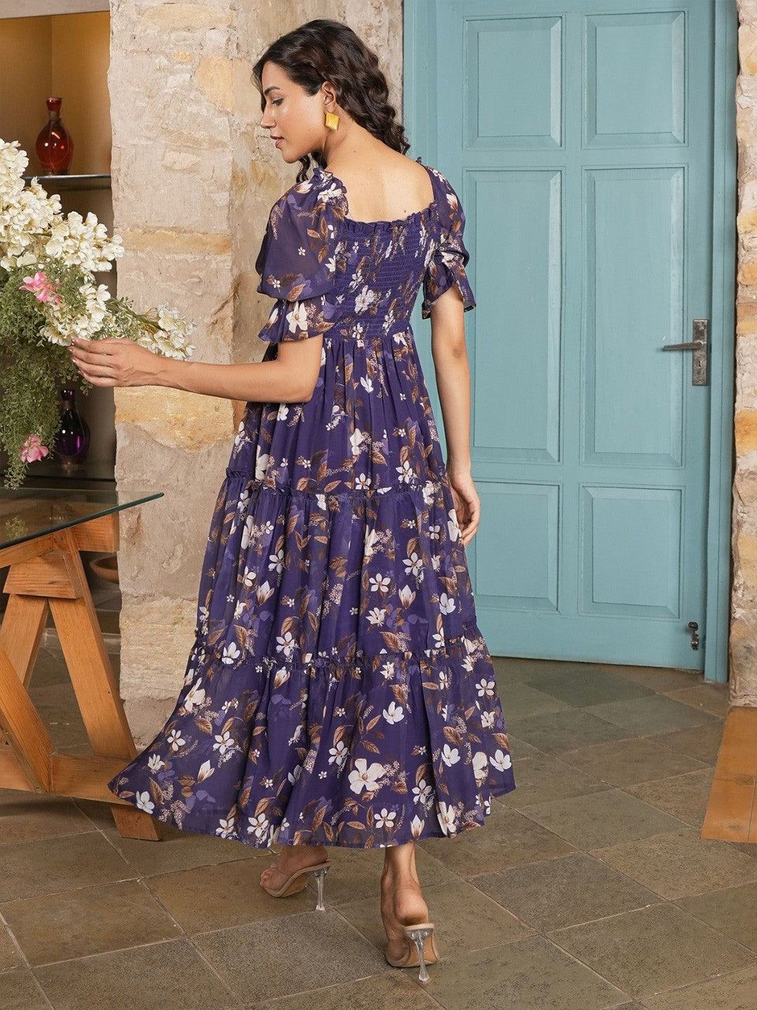 Floral Georgette Designer Dress – Style Icon