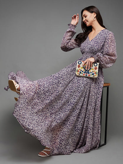 Floral Premium Designer Dress – Royal Classic