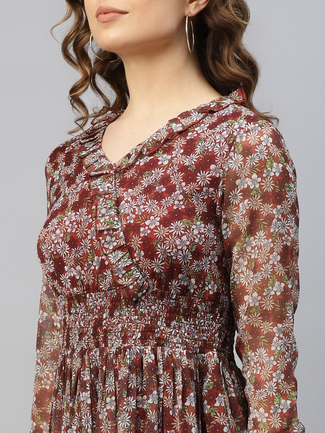 Floral Chiffon Designer Dress – Royal Classic