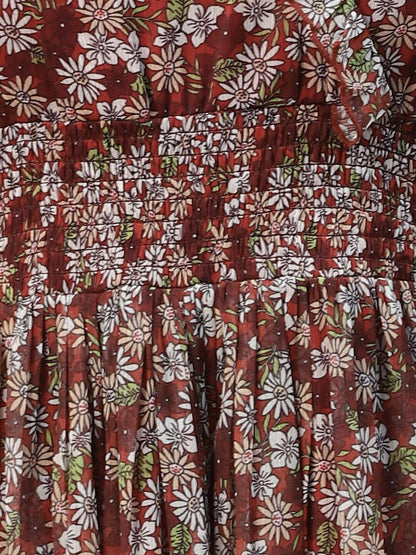 Floral Chiffon Designer Dress – Royal Classic