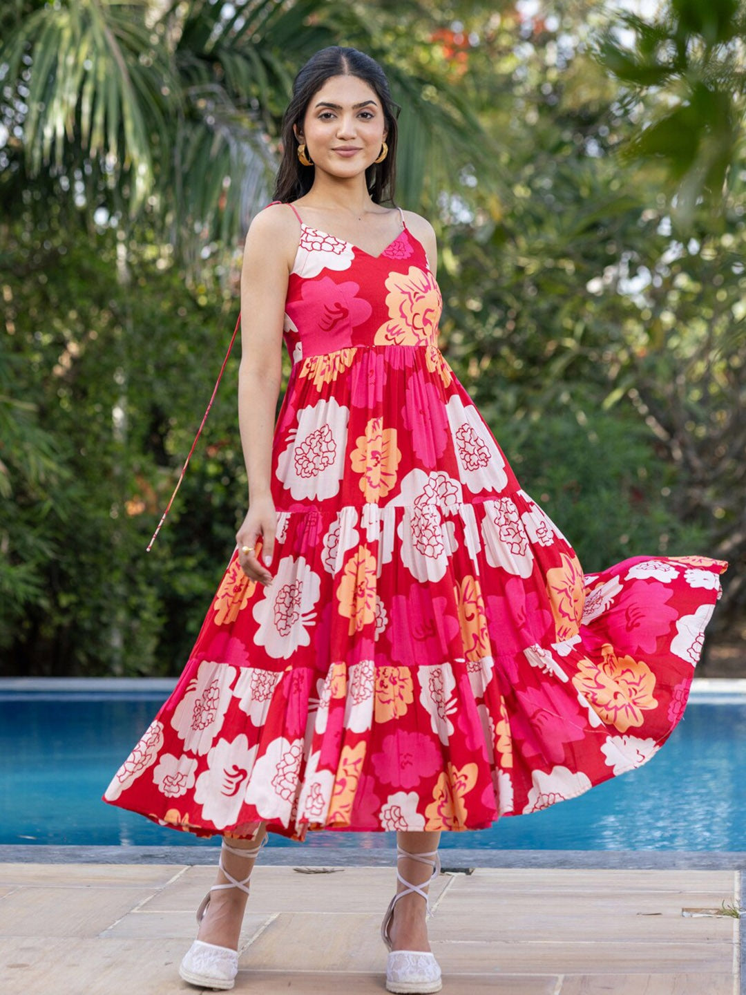 Floral Cotton Designer Dress – Premium Edit