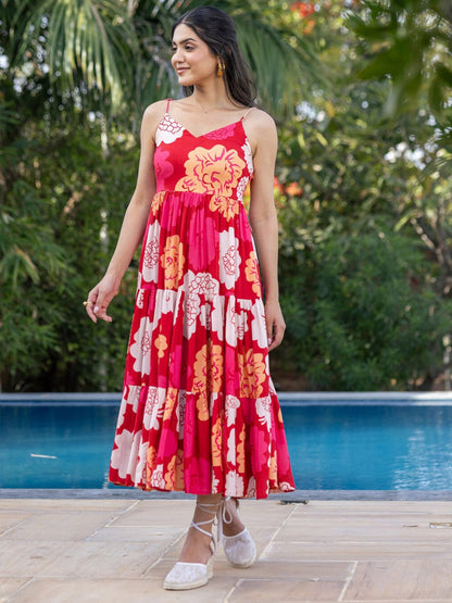 Floral Cotton Designer Dress – Premium Edit