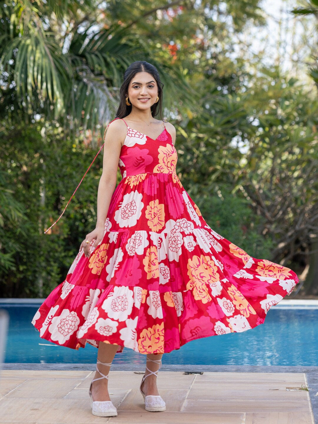 Floral Cotton Designer Dress – Premium Edit