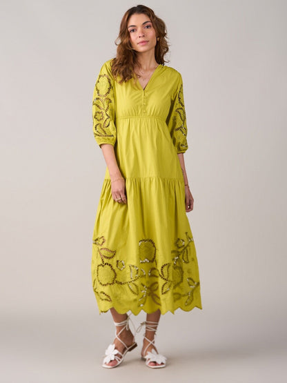 Floral Cotton Designer Dress – Night Statement