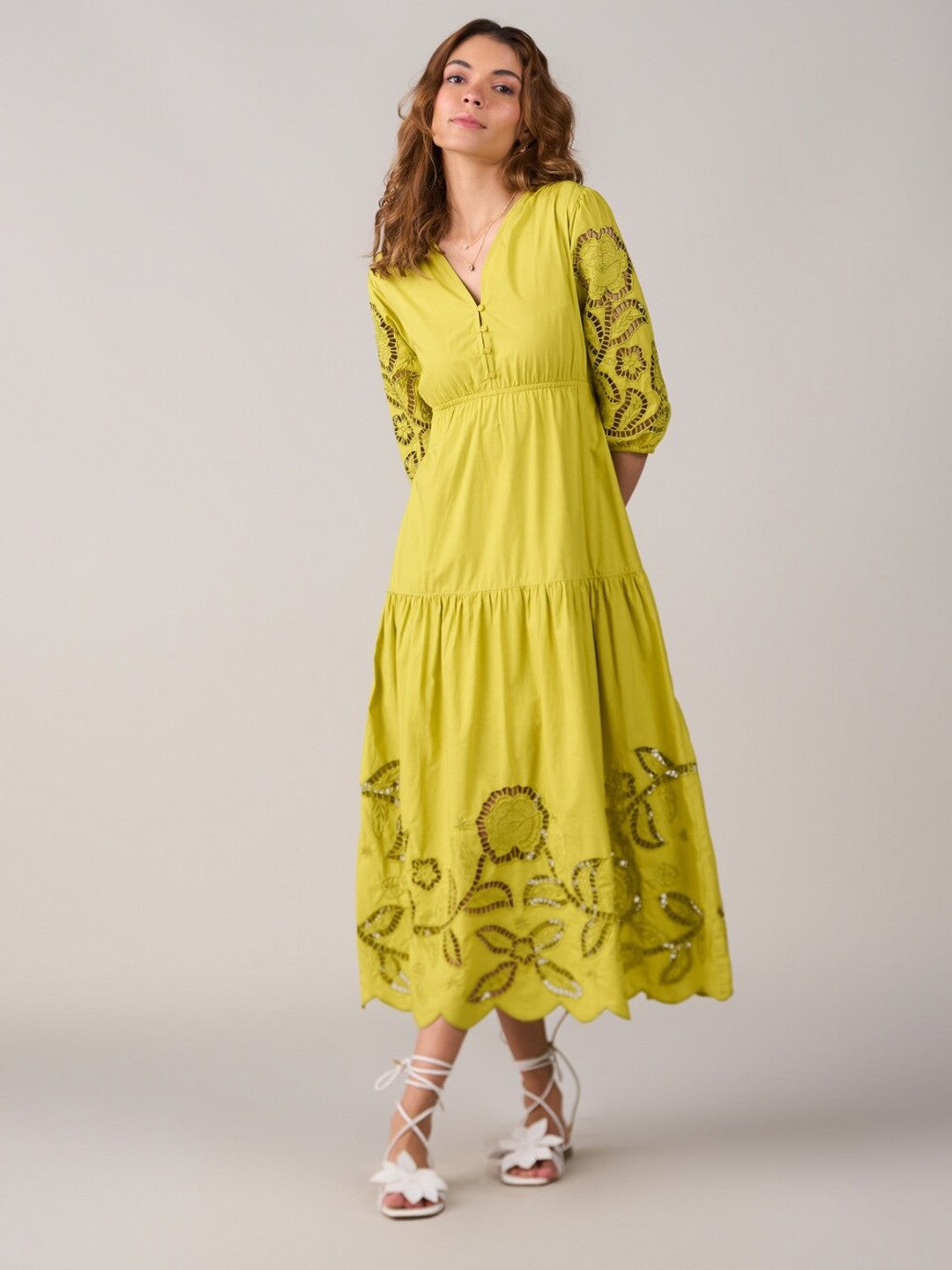 Floral Cotton Designer Dress – Night Statement