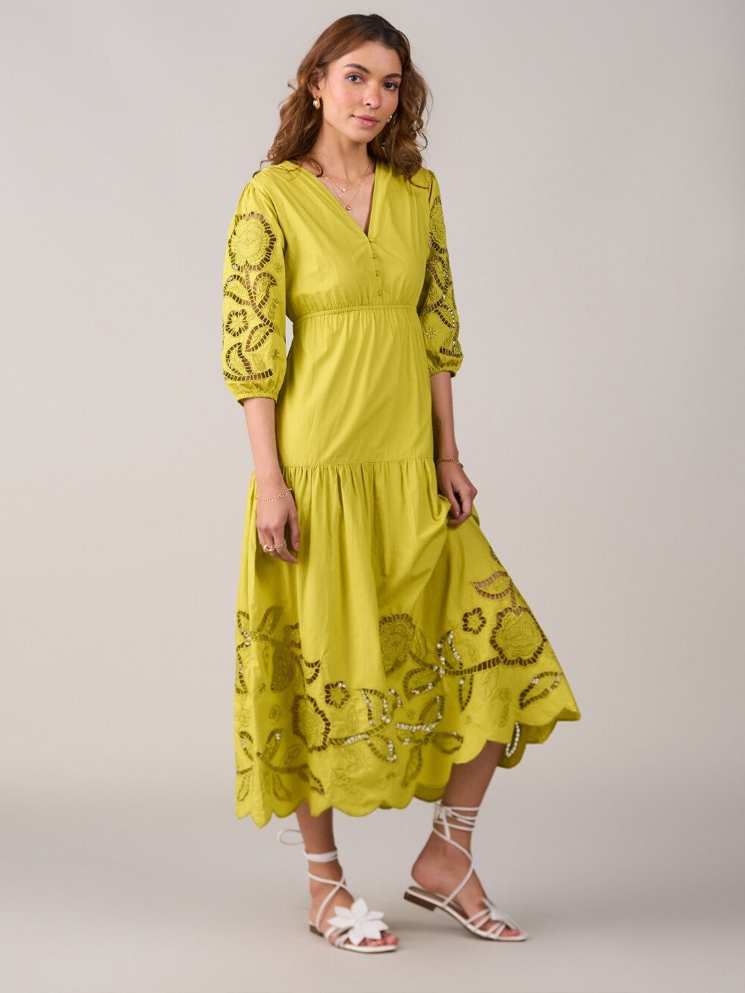 Floral Cotton Designer Dress – Night Statement