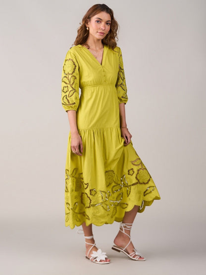 Floral Cotton Designer Dress – Night Statement