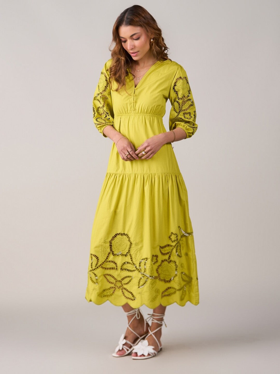 Floral Cotton Designer Dress – Night Statement