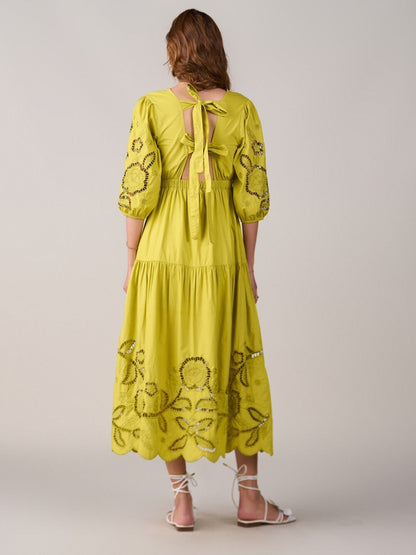 Floral Cotton Designer Dress – Night Statement