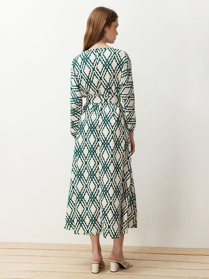 Geometric Premium Designer Dress – Festive Favorite