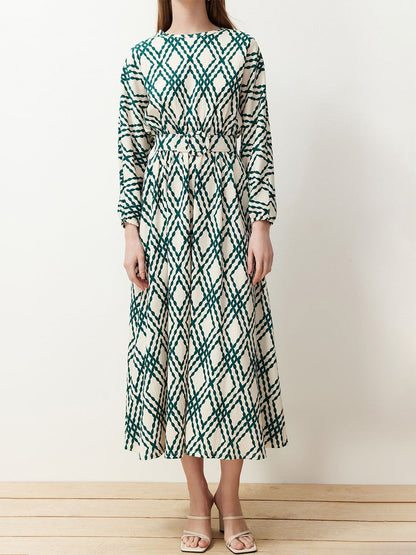 Geometric Premium Designer Dress – Festive Favorite