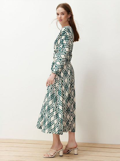 Geometric Premium Designer Dress – Festive Favorite