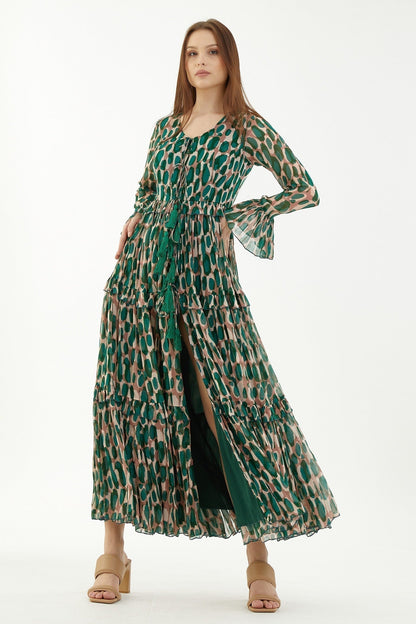 Green Chiffon Designer Dress – Celebration Pick