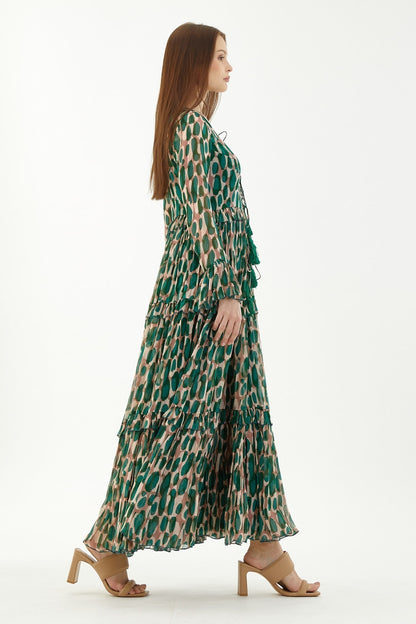 Green Chiffon Designer Dress – Celebration Pick