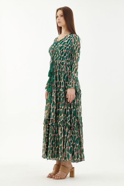 Green Chiffon Designer Dress – Celebration Pick