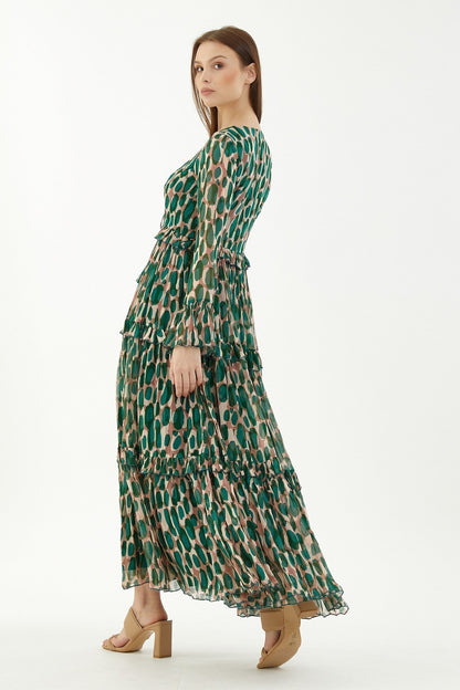 Green Chiffon Designer Dress – Celebration Pick