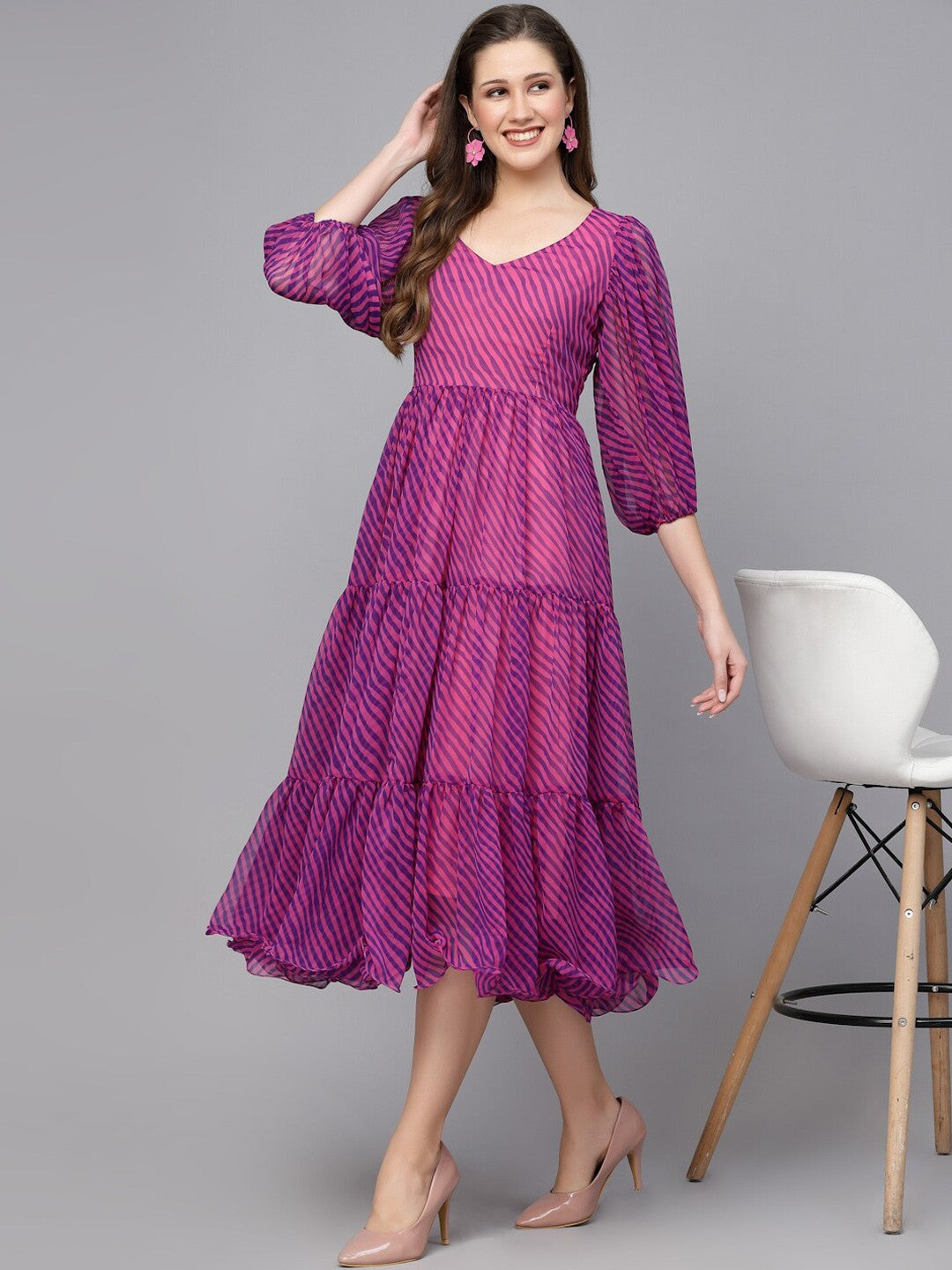 Leheriya Georgette Designer Dress – Luxe Bestseller