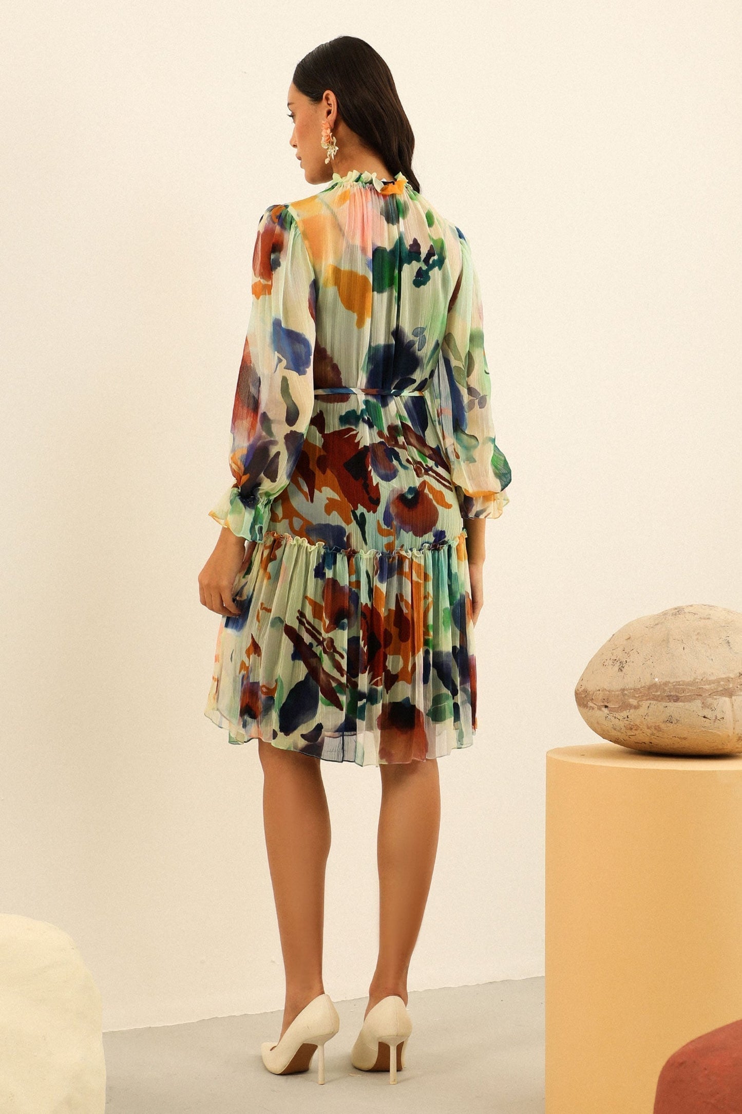 Multi Chiffon Designer Dress – Summer Edit