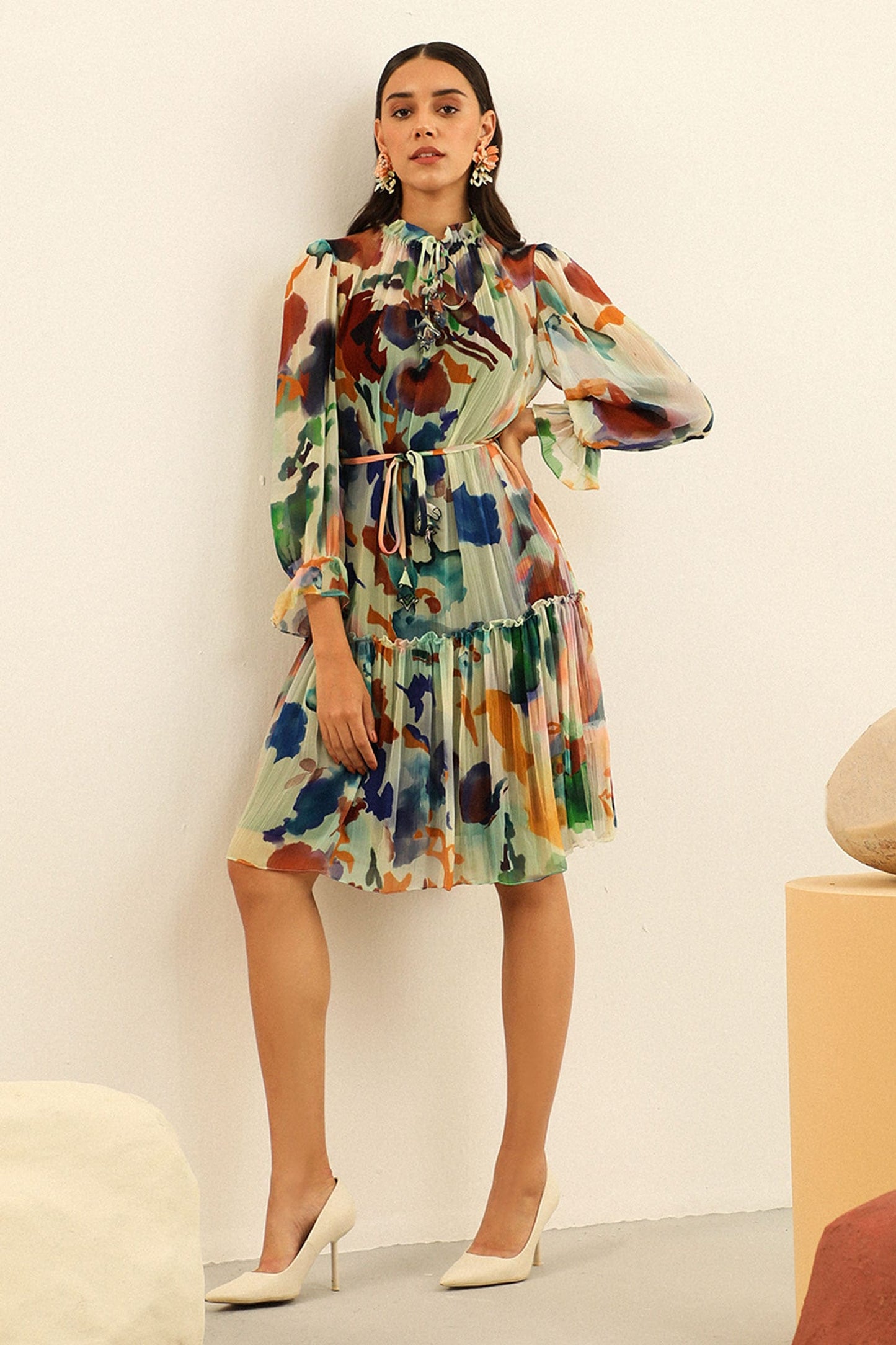 Multi Chiffon Designer Dress – Summer Edit