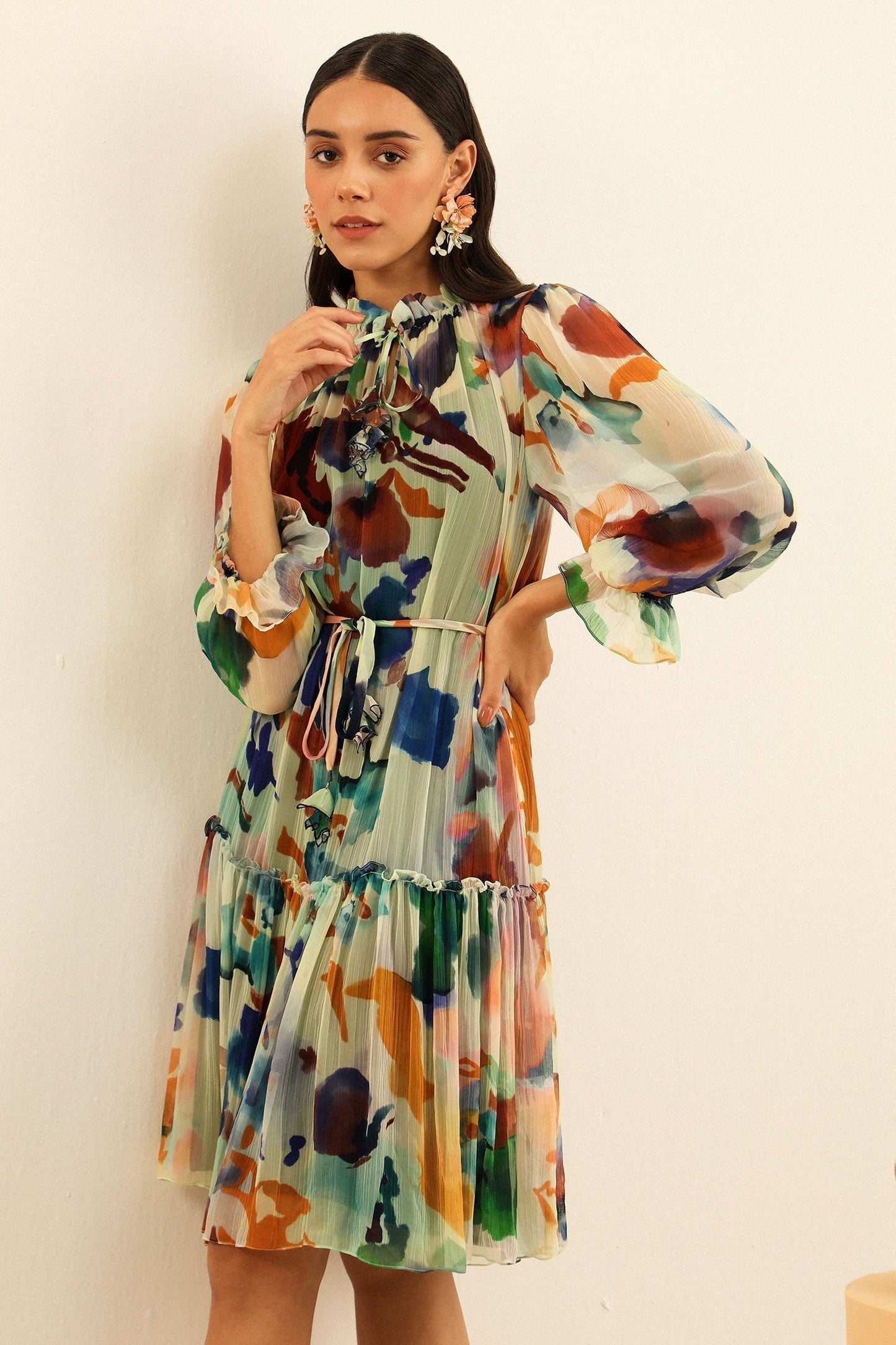 Multi Chiffon Designer Dress – Summer Edit