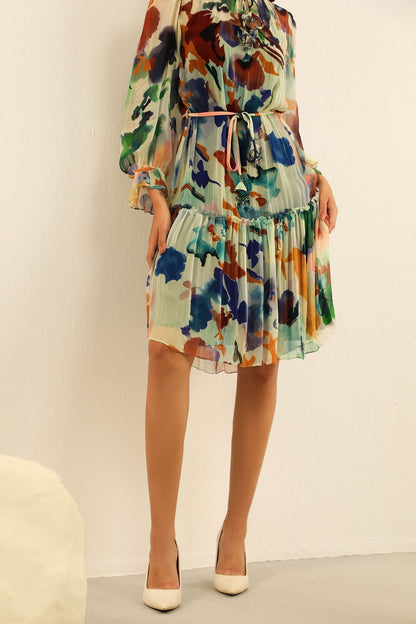 Multi Chiffon Designer Dress – Summer Edit