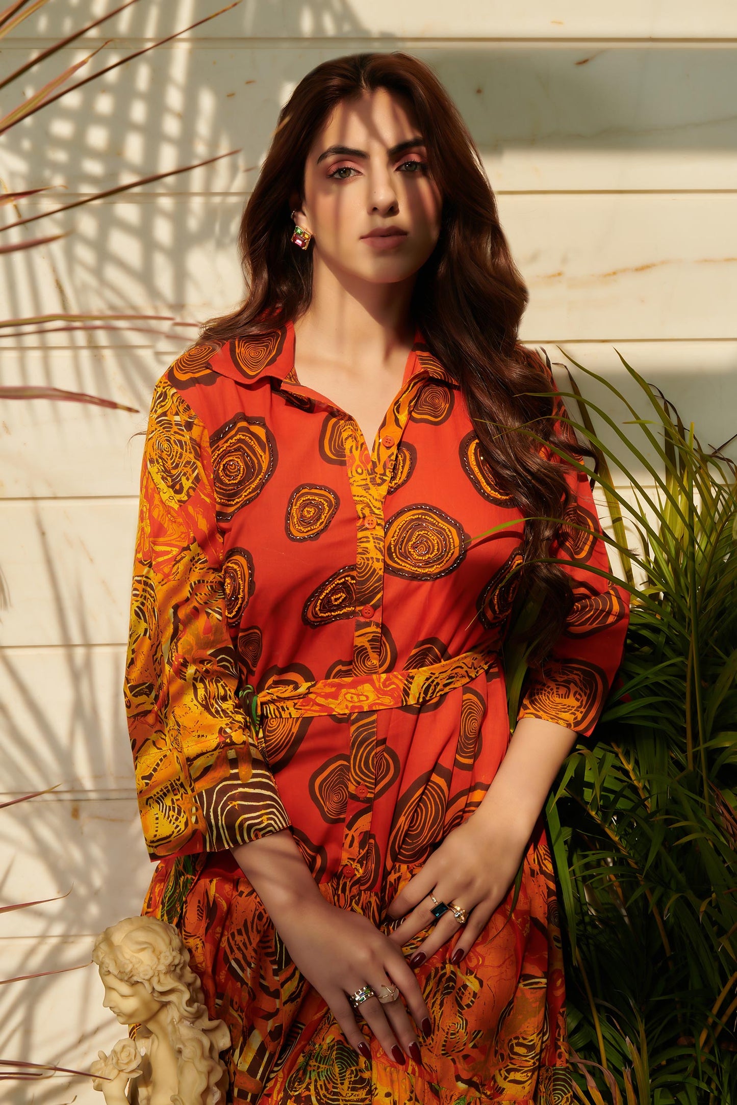 Orange Cotton Designer Dress – Everyday Luxe