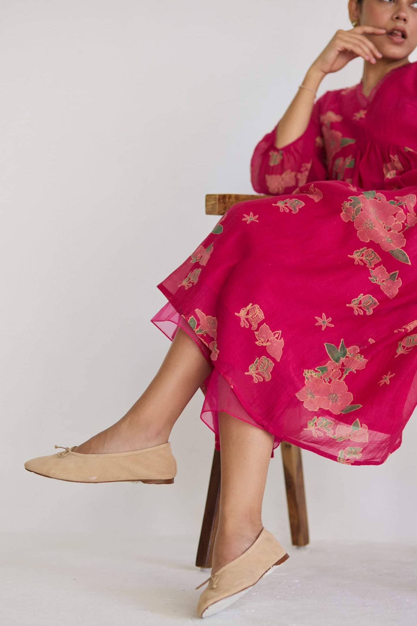 Pink Premium Designer Dress – Festive Favorite