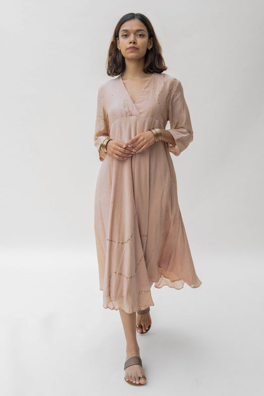 Pink Cotton Designer Dress – Premium Edit