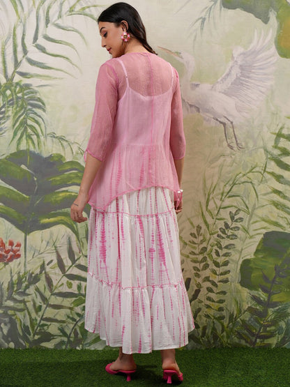 Pink Cotton Designer Dress – Festive Favorite