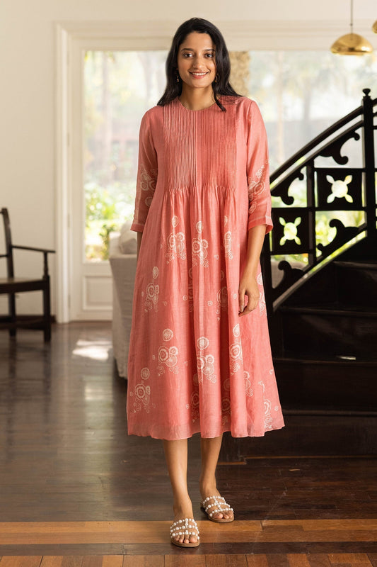 Pink Cotton Designer Dress – Luxe Collection
