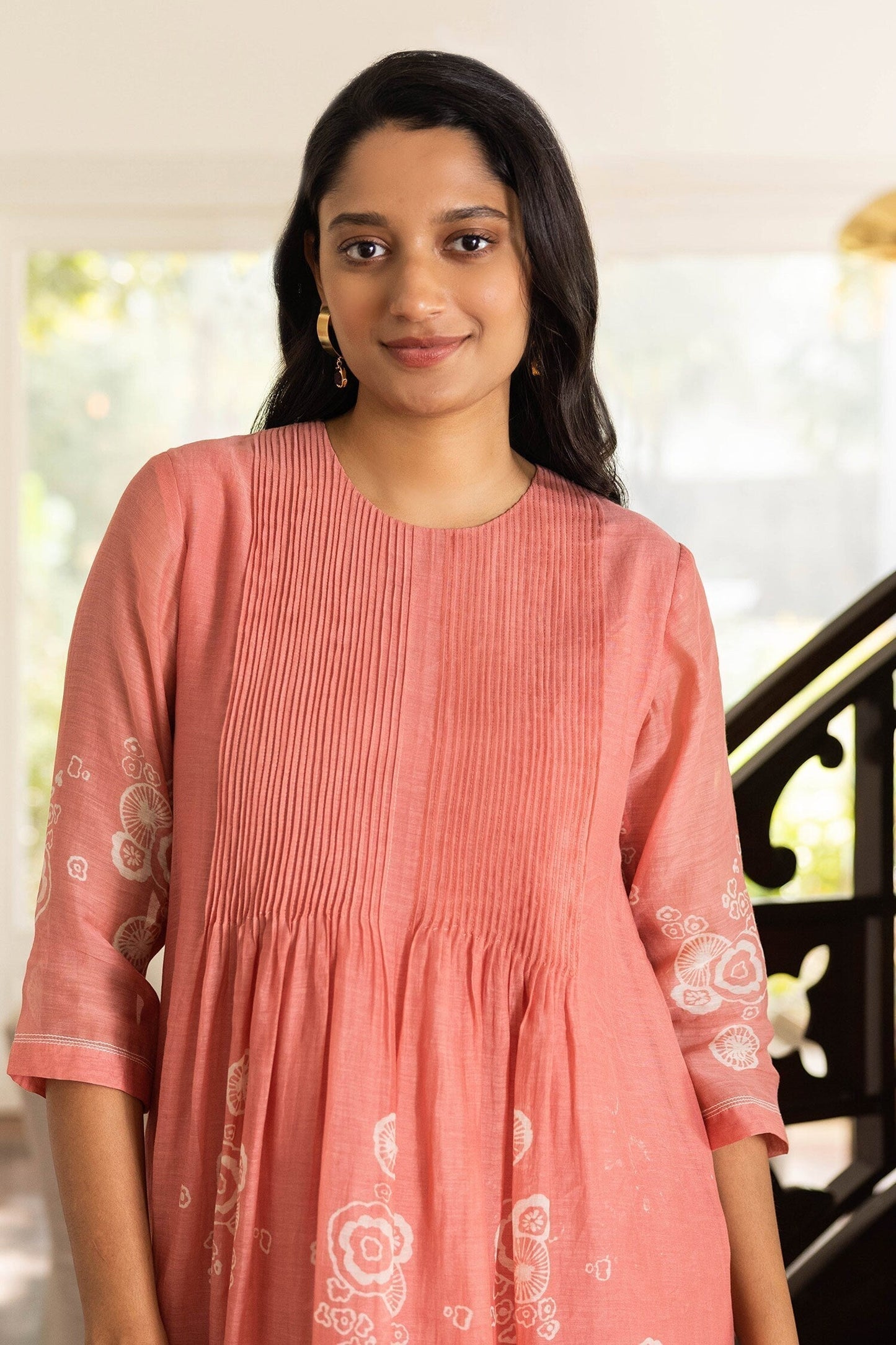 Pink Cotton Designer Dress – Luxe Collection