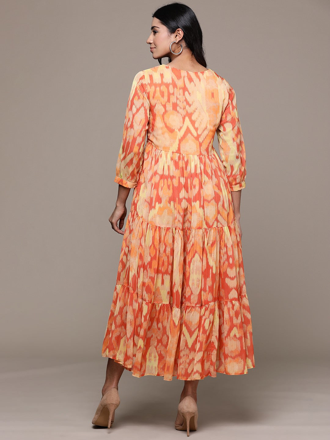 Print Chiffon Designer Dress – Evening Essential