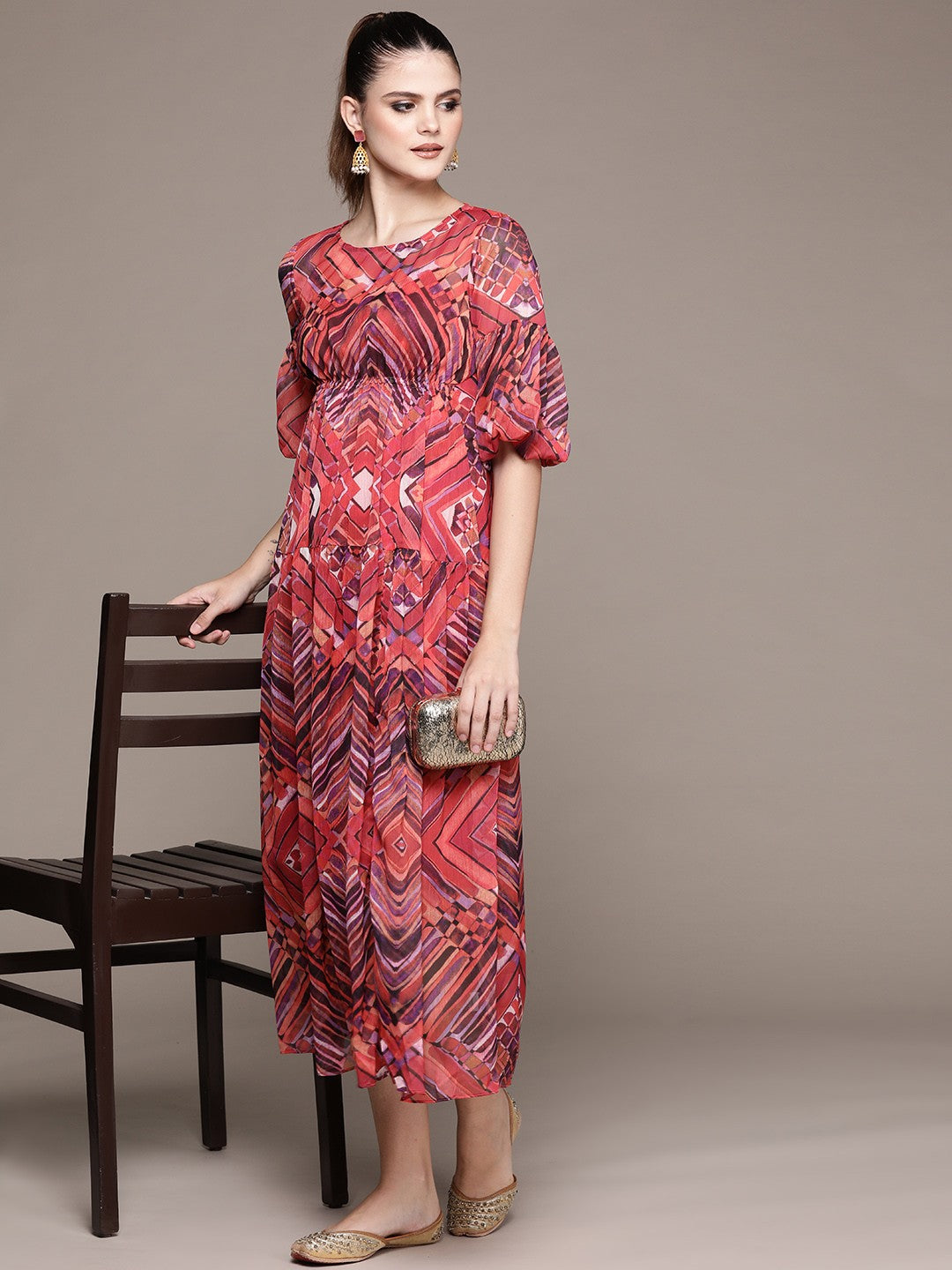 Print Chiffon Designer Dress – Summer Edit
