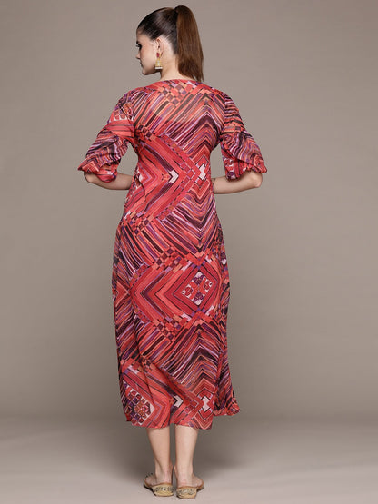 Print Chiffon Designer Dress – Summer Edit