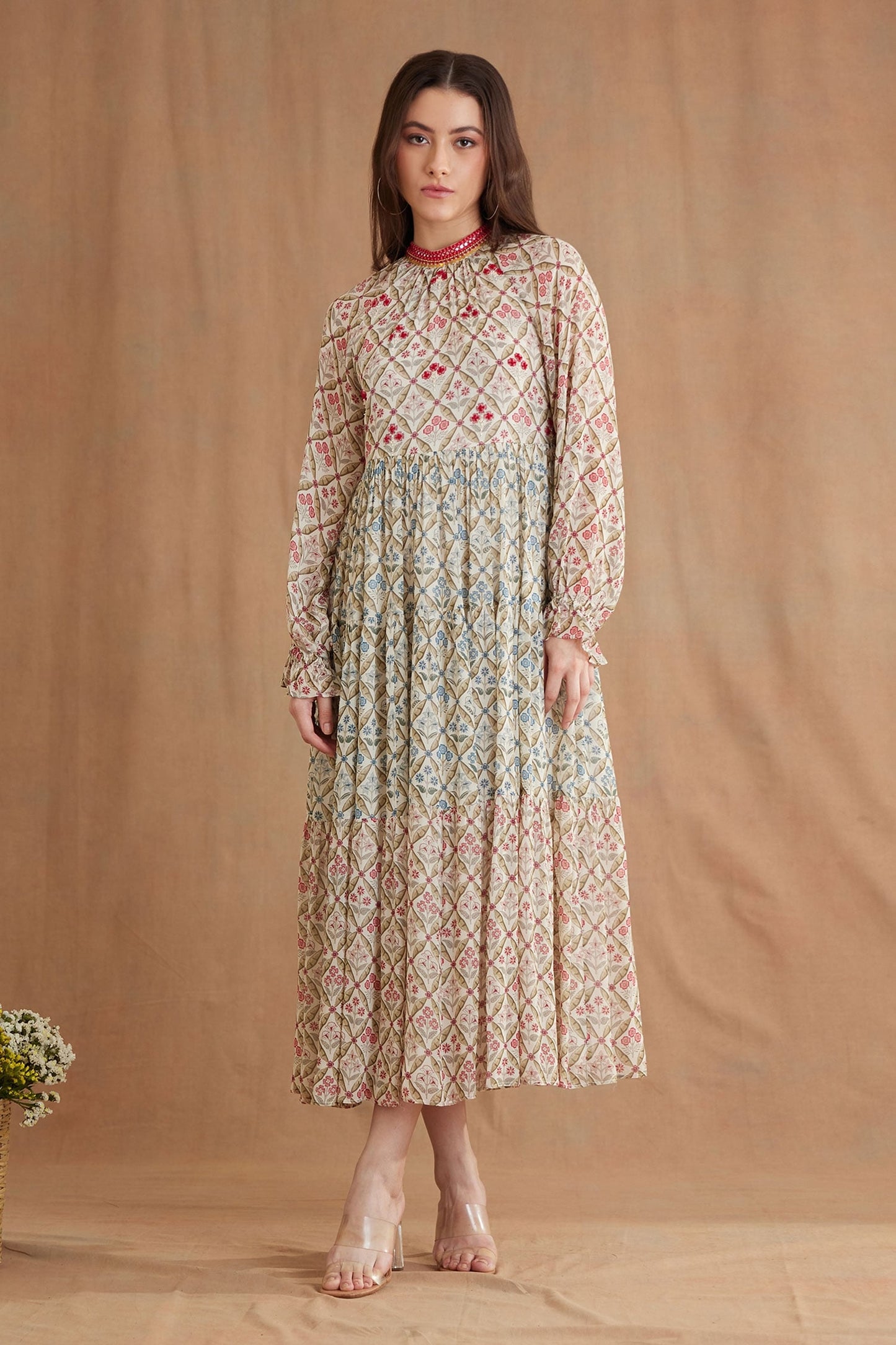 Red Georgette Designer Dress – Modern Essential